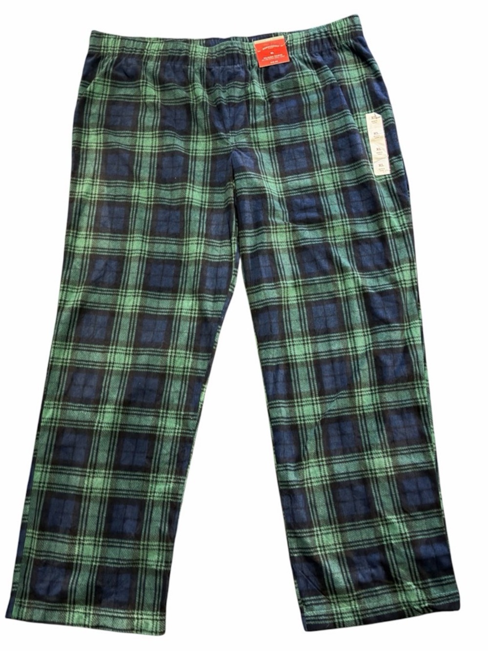 Wondershop Men’s XL Fleece Pajama Pants Navy Green Plaid NWT
